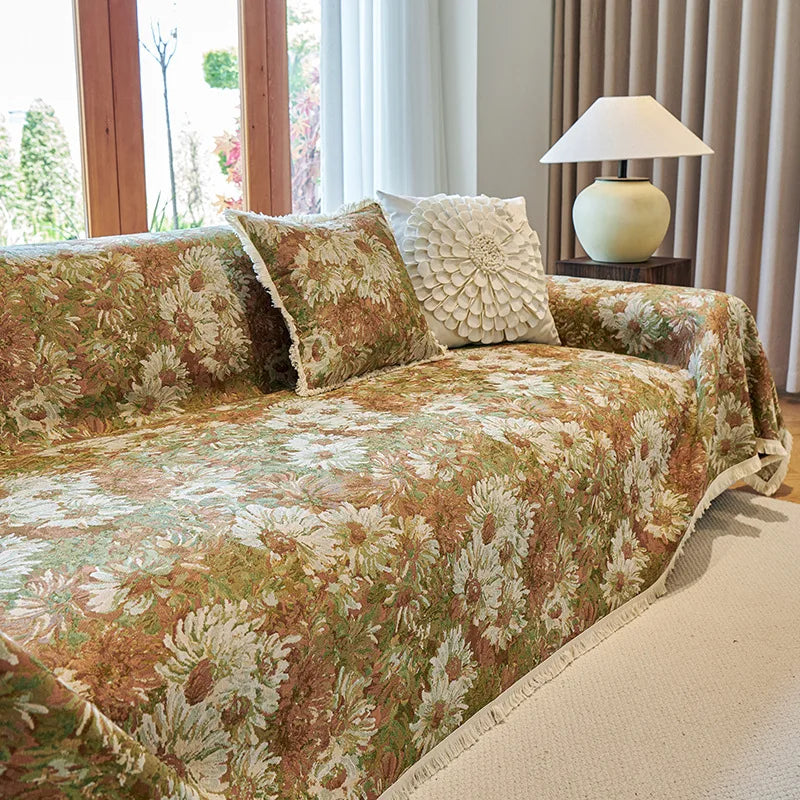Boho Retro Cotton-Linen Sofa Cover