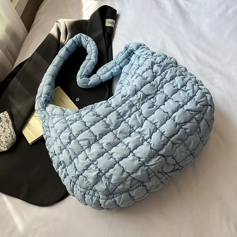 Pleated Plaid Crossbody Bag