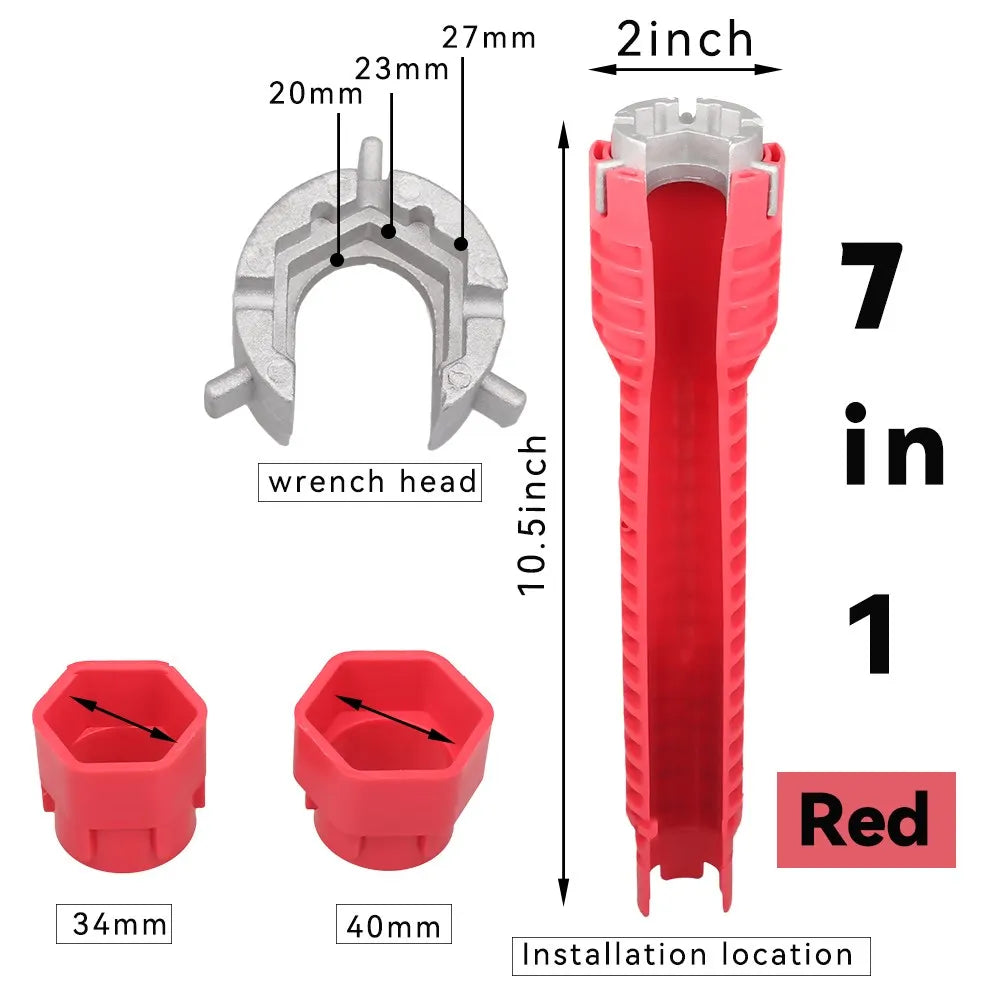 8-in-1 Multi-Function Plumbing Wrench Set for Faucets and Sinks