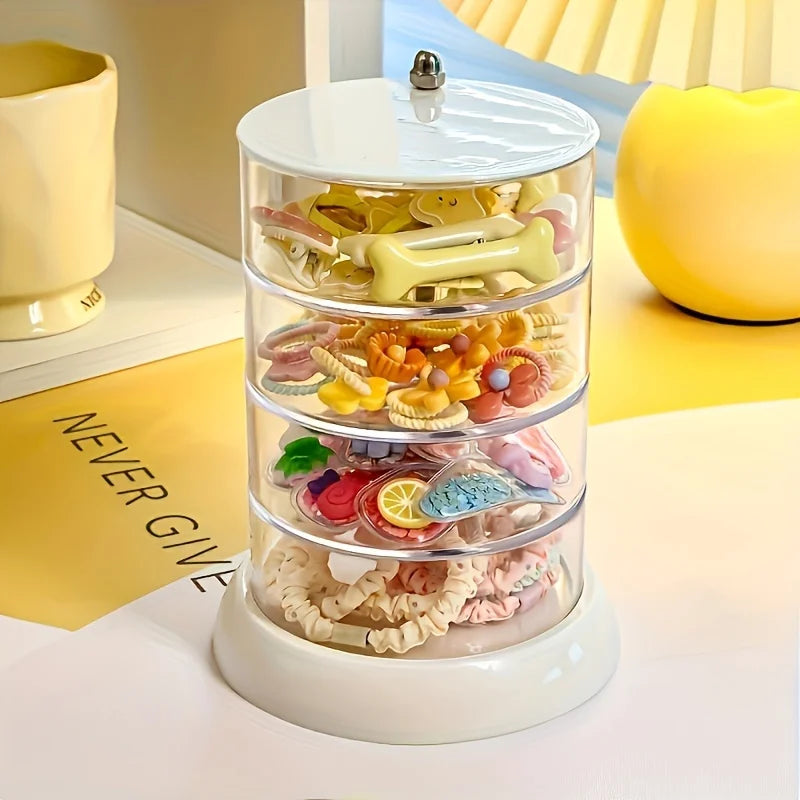 Rotating Jewelry Organizer with Clear Display Tiers