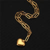 Stainless Steel Paperclip Chain Heart Pendant Necklace