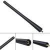 A black metal car antenna with a threaded tip.