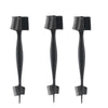 Three black edge control brushes for hairlines and wigs shown side by side