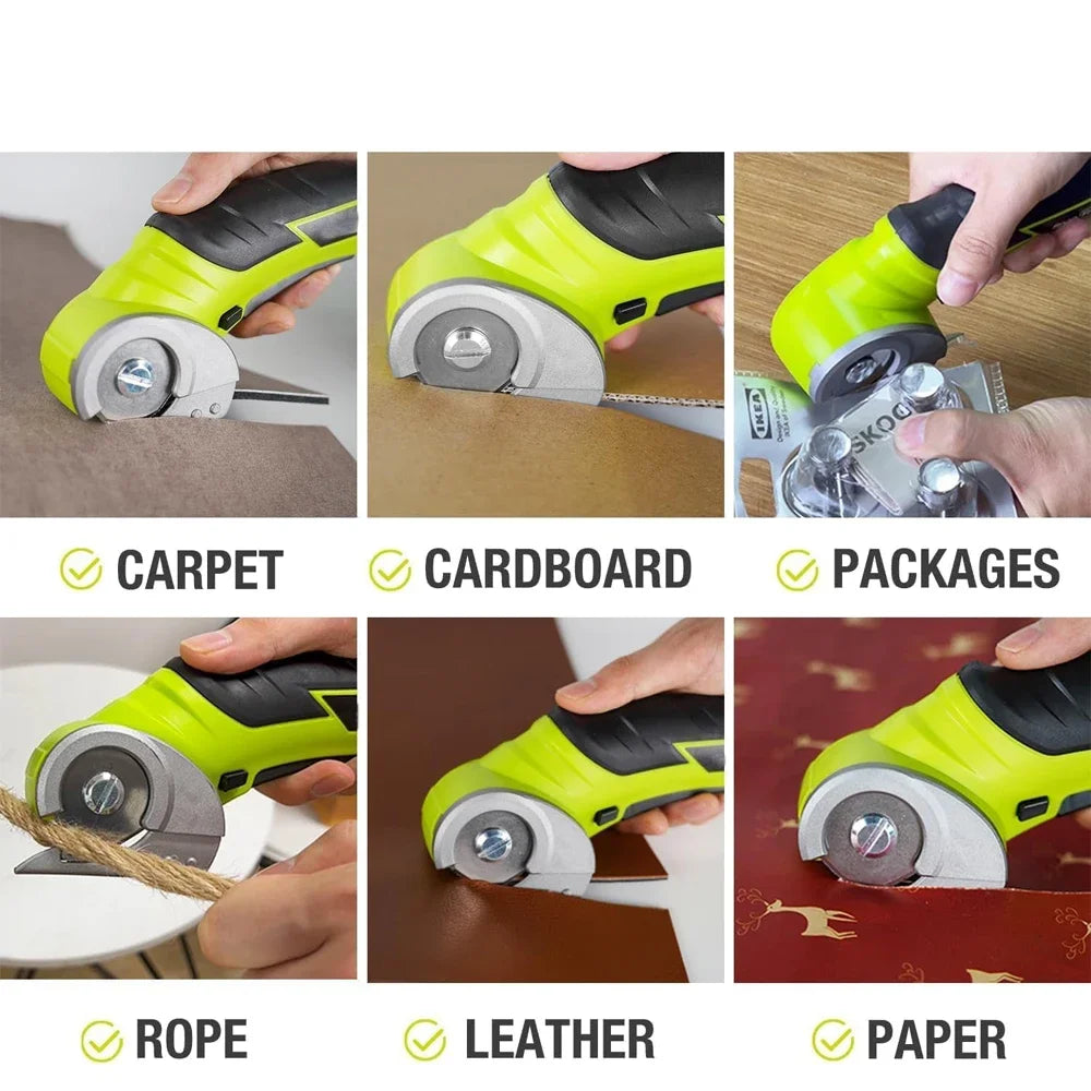 Cordless Electric Scissors – Lightweight Rotary Cutter for Cardboard, Carpet & More