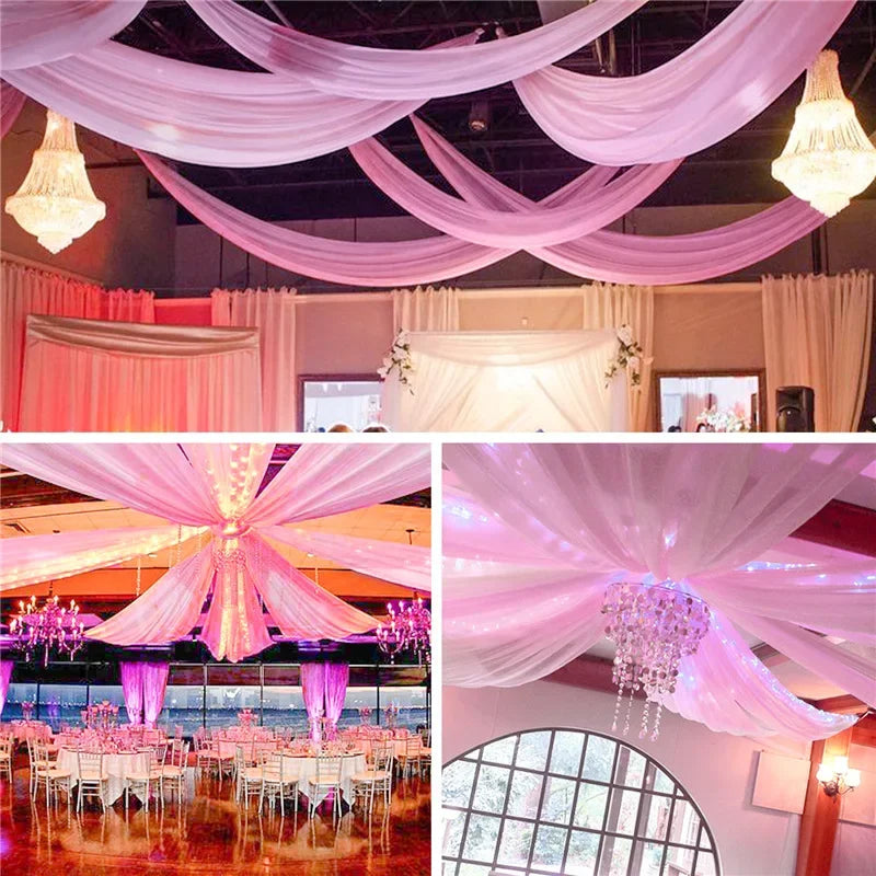 Sheer Chiffon Ceiling Drapes for Weddings & Events