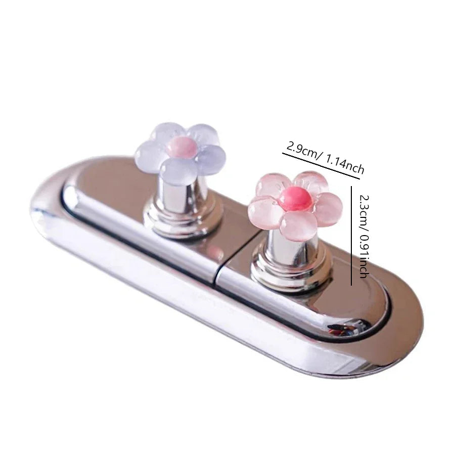 Floral Toilet Flush Button – Manicure-Friendly and Easy to Use
