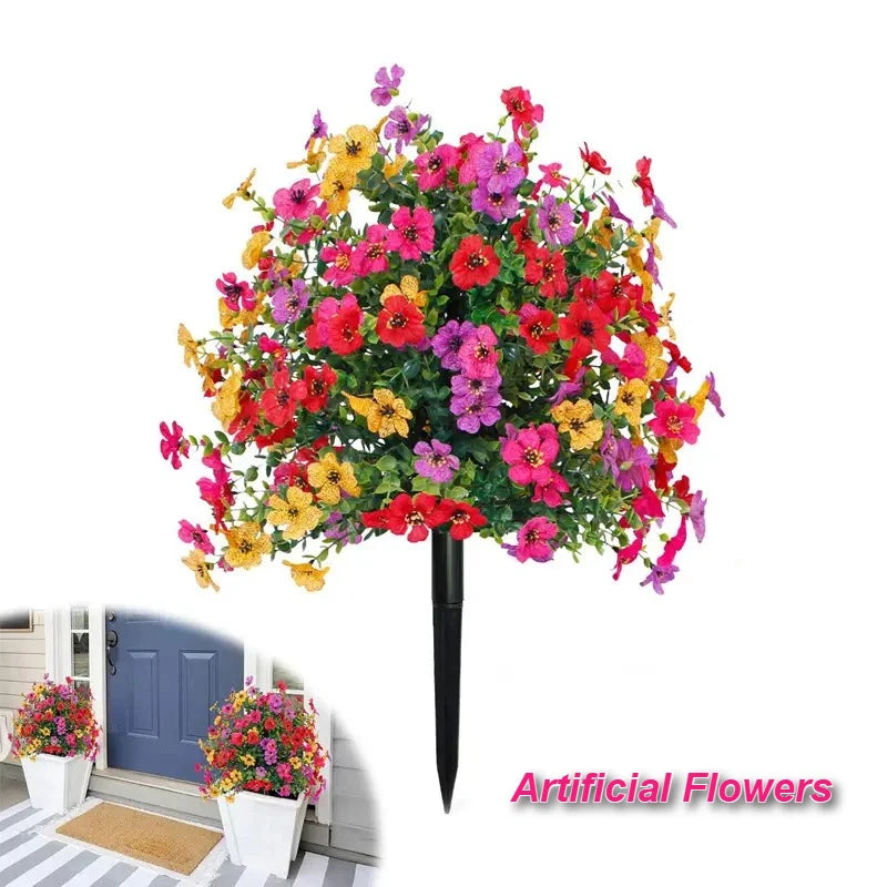Gänseblümchen- und Eukalyptus-Kunstblumen-Arrangement – Innen- und Außenbereich-Dekoration