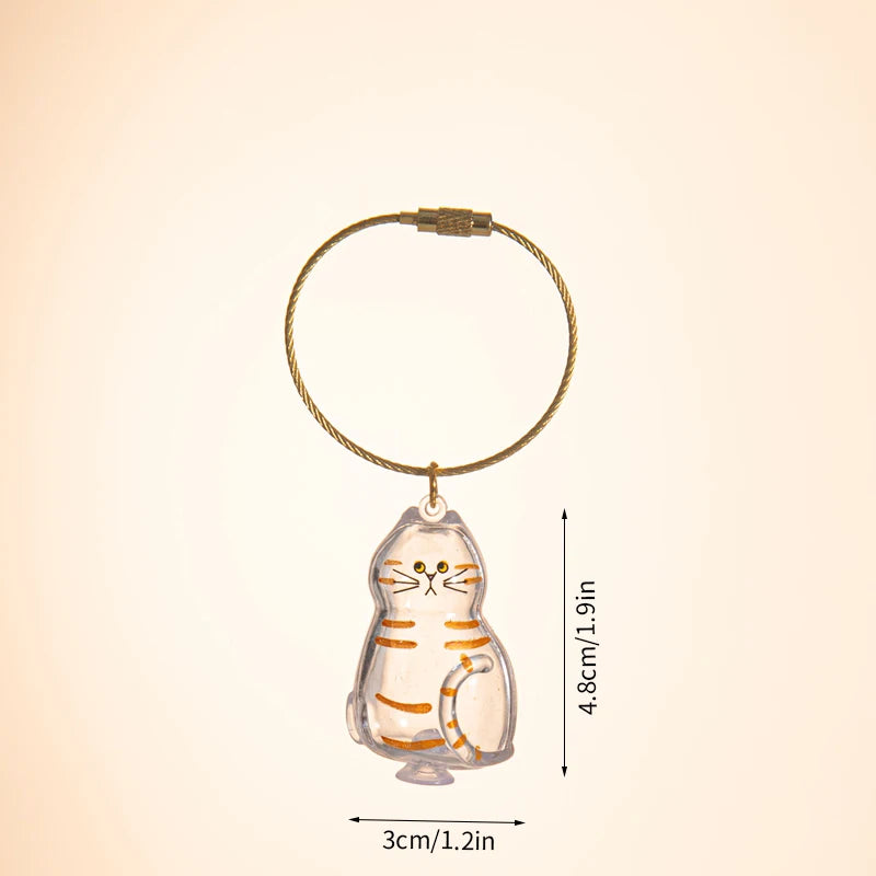Pet Fur Memory Keychain with Cat-Shaped Capsule