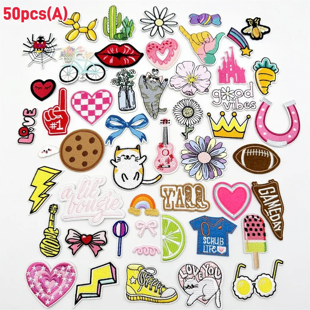 Assorted Cartoon Embroidery Patches for DIY Clothing and Accessories