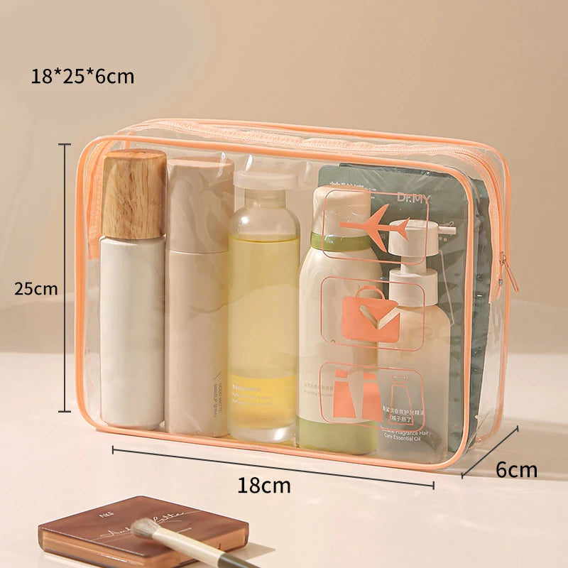 Clear PVC Toiletry Bag with Secure Zipper