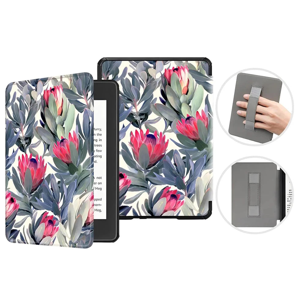 Premium Leather Case for Kindle Paperwhite (2024) with Hand Strap & Auto Sleep/Wake