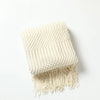 Oversized Chunky Knit Throw Blanket with Tassels