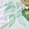 Floral Print Silk Hair Scarf for Women – Long Ribbon Headband