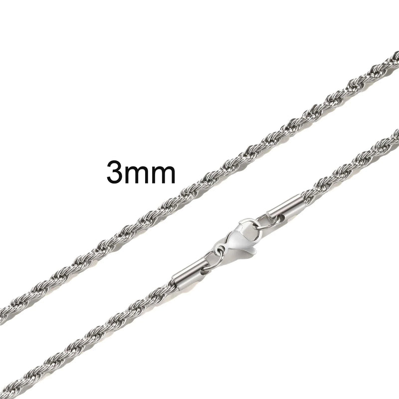 Stainless Steel Rope Chain Necklace