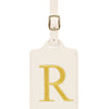 Personalized Embroidered Leather Luggage Tag with Letter Initial