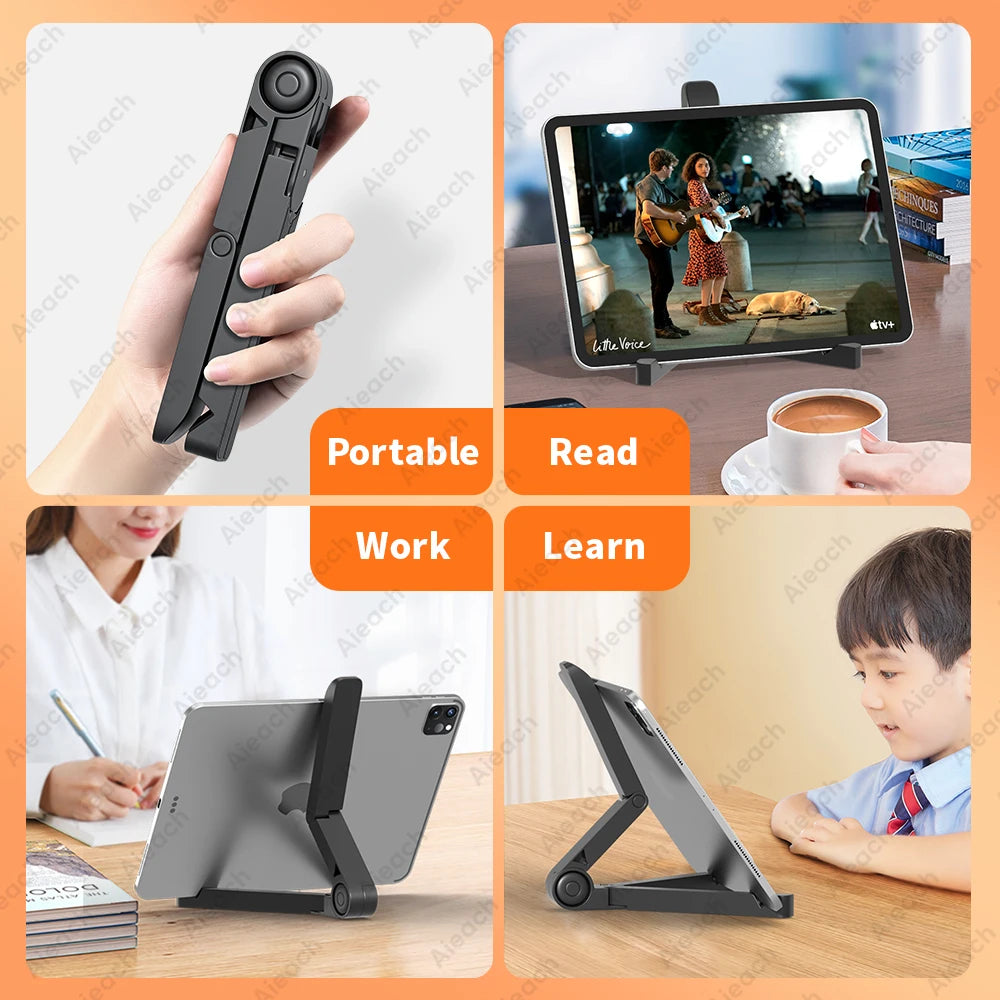 Support Pliant Ajustable pour Tablettes et Smartphones