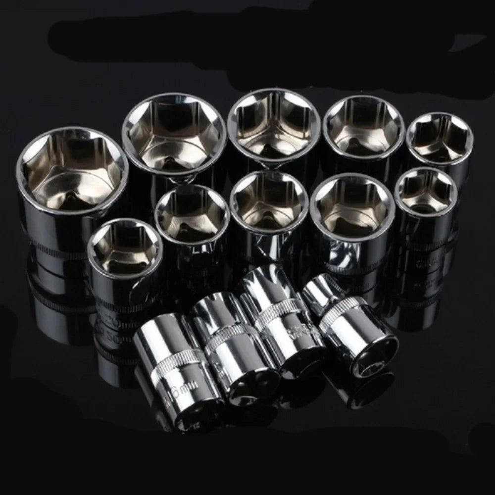 12-Piece Ratchet Socket Wrench Set for Bike, Motorcycle & Auto Repairs