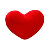 A vibrant red heart-shaped plush throw pillow.