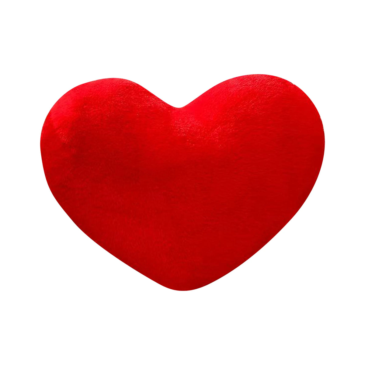 A vibrant red heart-shaped plush throw pillow.