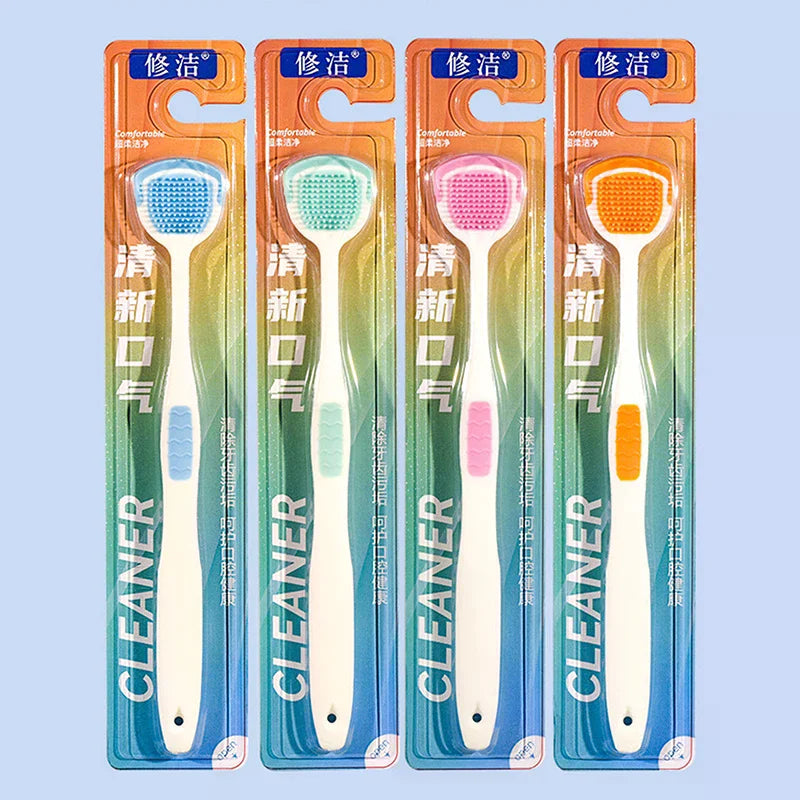 Soft Silicone Tongue Cleaner Set for Fresh Breath