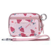 Checkered Card Case Wallet with Detachable Keychain and ID Window