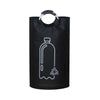 Black extra-large foldable laundry basket with padded handles