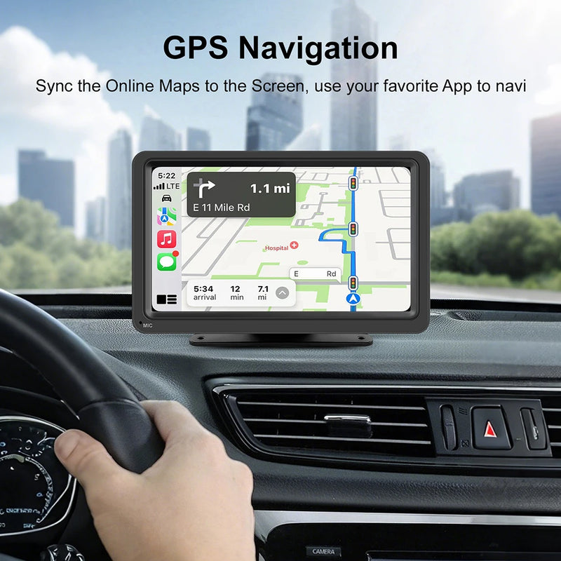 7-Inch Portable Wireless CarPlay & Android Auto Display