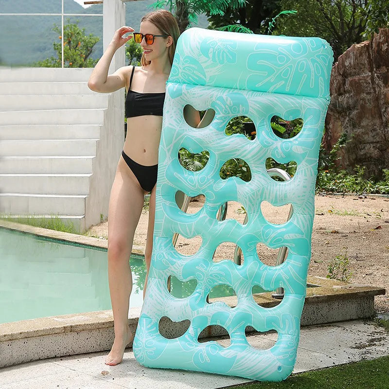 Aufblasbarer Pool-Lounger mit Kopfstütze