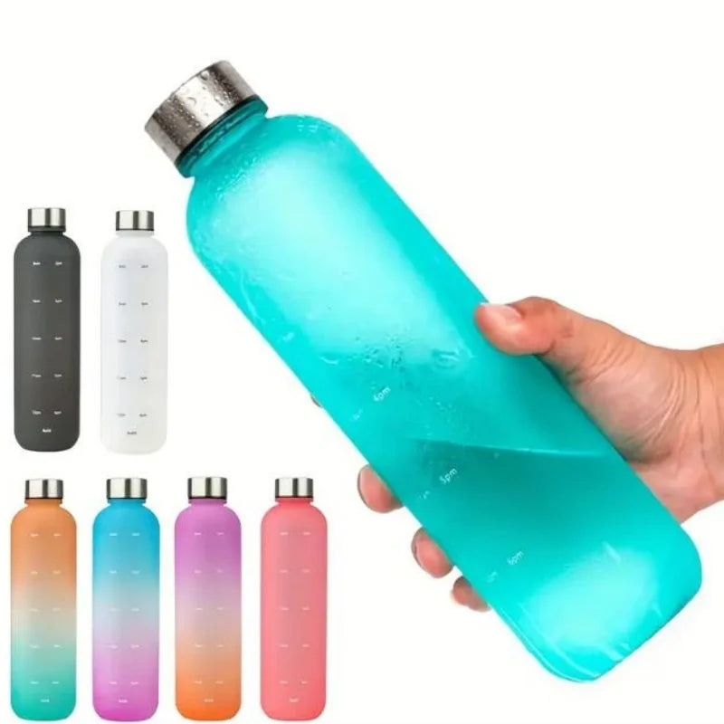 Botella de Agua Deportiva con Gradiente y Marcas de Medición