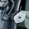 Two clear plastic protective covers for car windshield wiper holes are shown on a vehicle surface.