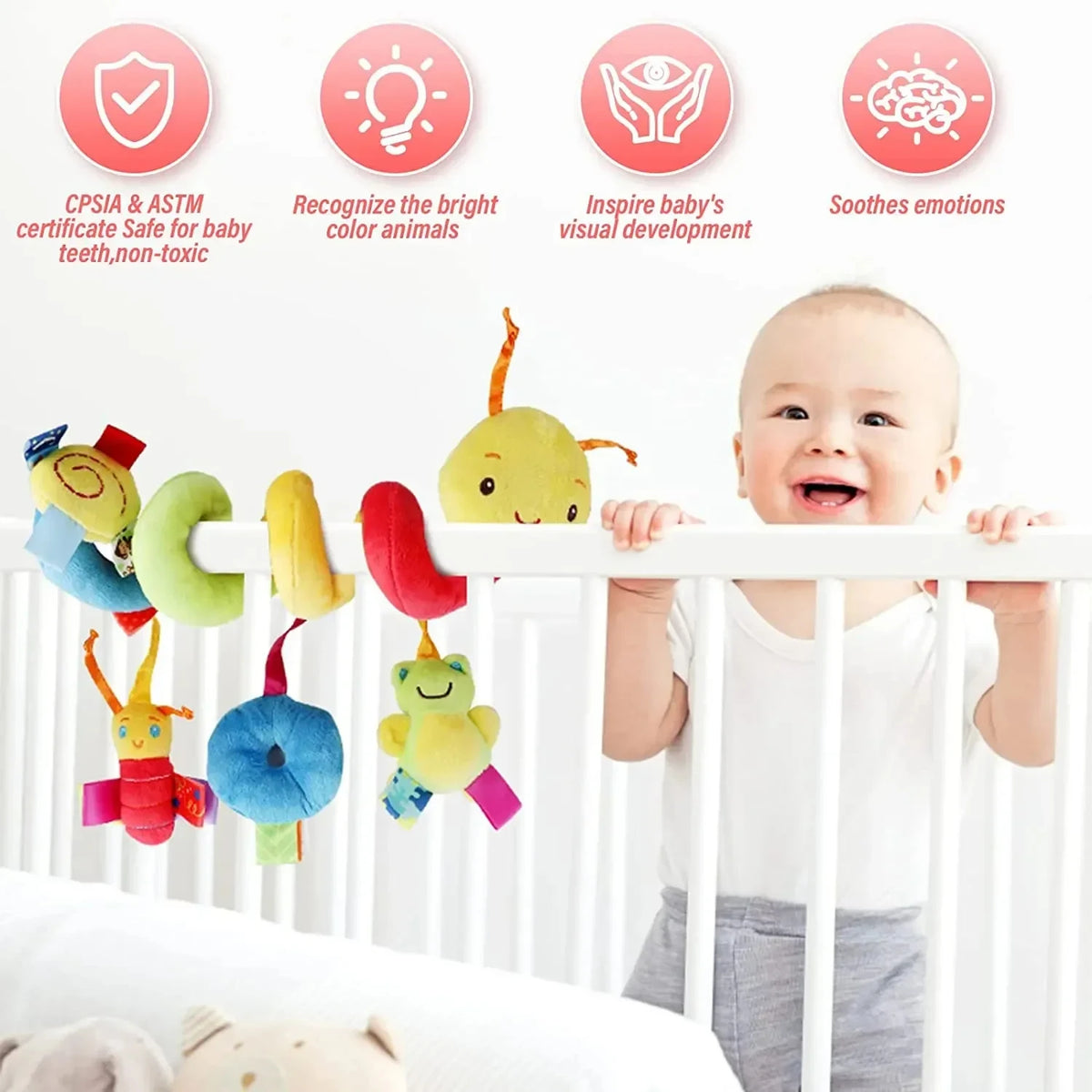 Soft Musical Spiral Toy for Crib, Stroller, and Car Seat