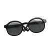 Black plastic sunglasses with dark lenses for dolls