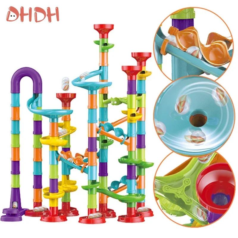 DIY Marble Run Building Blocks Set