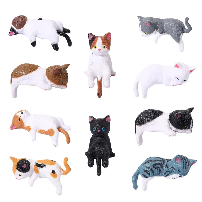 Set de 5 Figuras de Gatos de Dibujos Animados para Decorar el Escritorio o el Coche