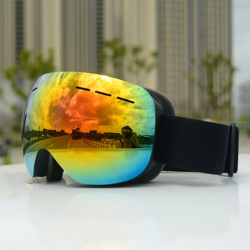 Dual-Layer Anti-Fog Ski Goggles with UV400 Protection