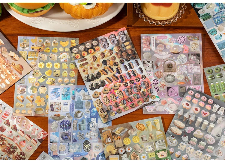 Y2K Aesthetic Sticker Book - 30 Sheets of Kawaii Japanese Stationery Decals