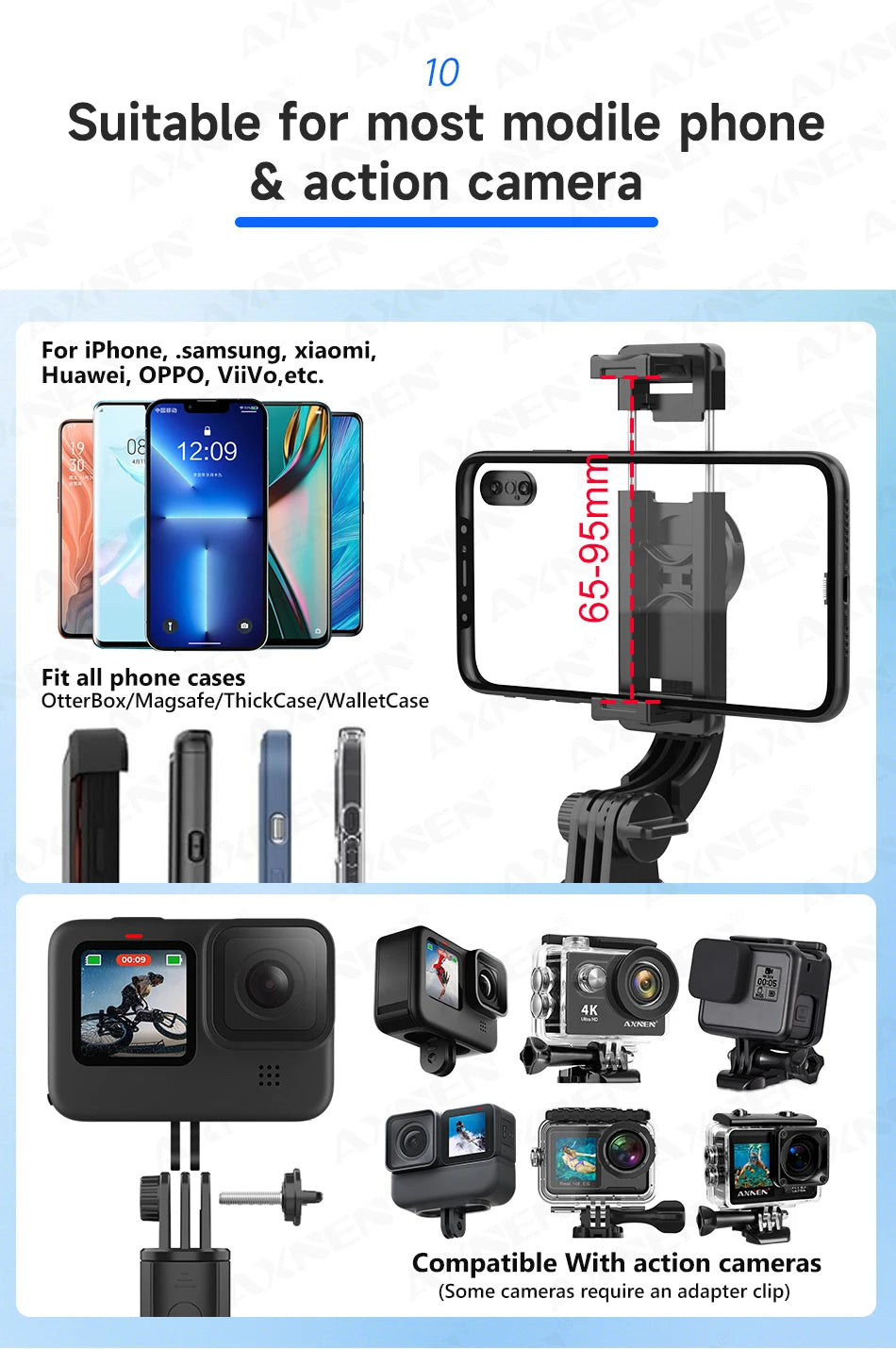 Portable Selfie Stick Tripod with Bluetooth Remote