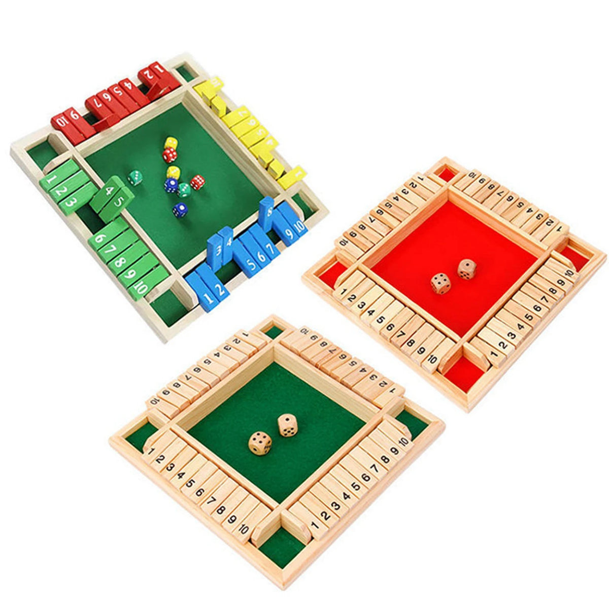 Classic Shut the Box Wooden Dice Game for Family and Friends