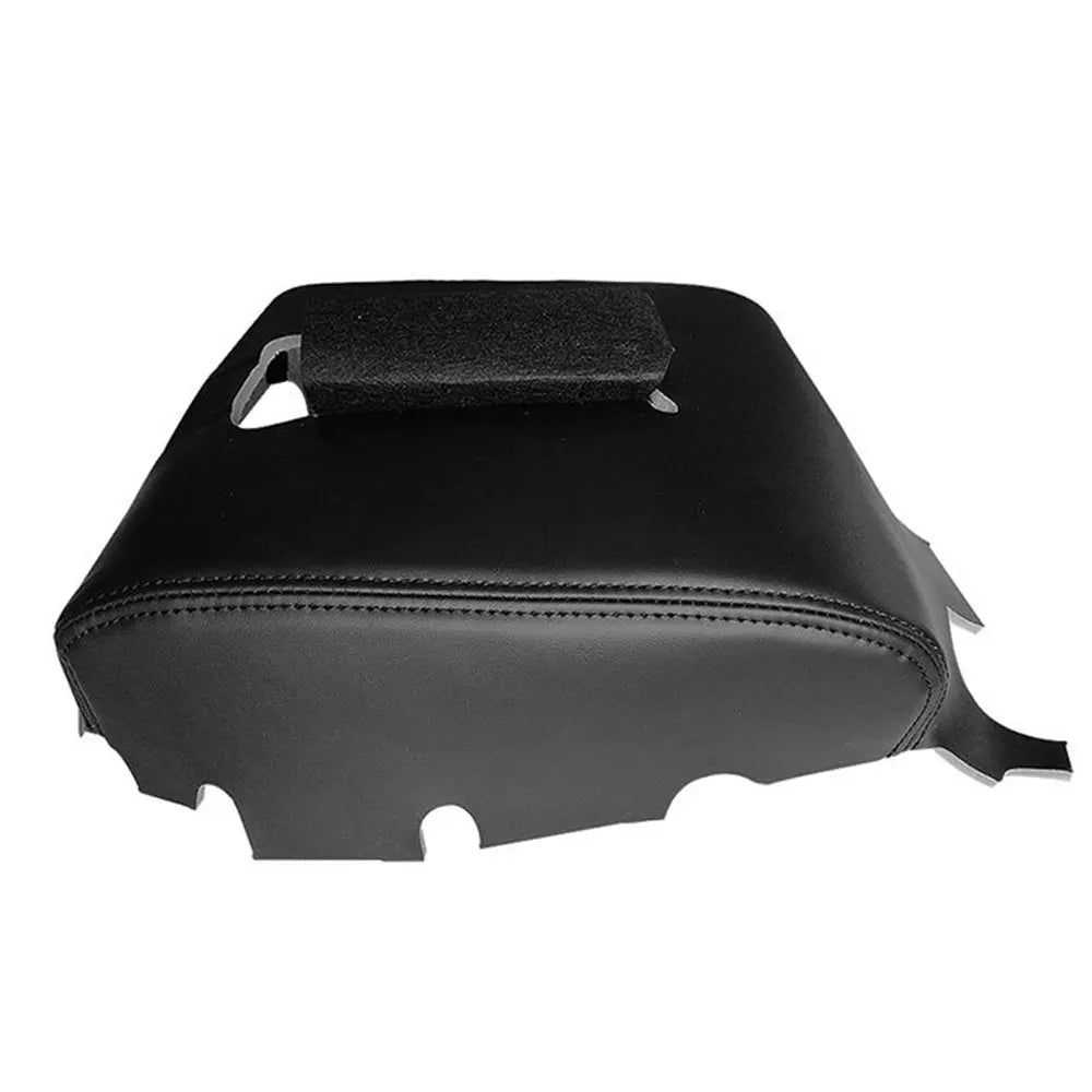 Black center console armrest cover for Chevrolet Silverado and GMC Sierra trucks
