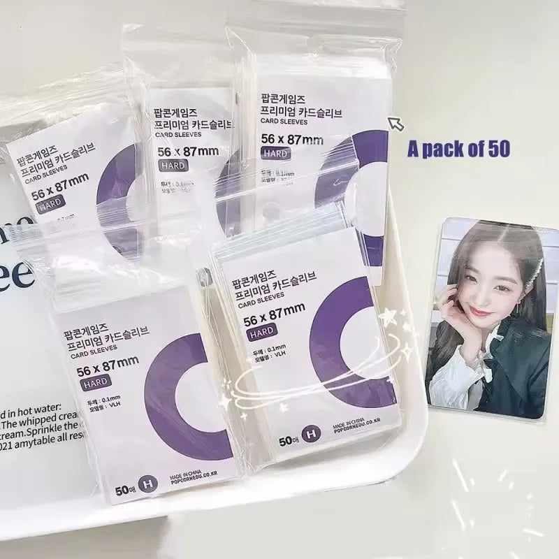 Lot de 50 pochettes de protection transparentes pour cartes et objets de collection, avec différentes tailles comme 56 x 87mm