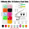 Snap Fastener Pliers Kit with Resin Buttons for Sewing and DIY Projects