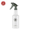A white plastic spray bottle with a gray pump dispenser is shown against a white background.