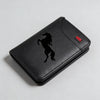 Men's Retro Faux Leather Card Holder with Black Horse Motif