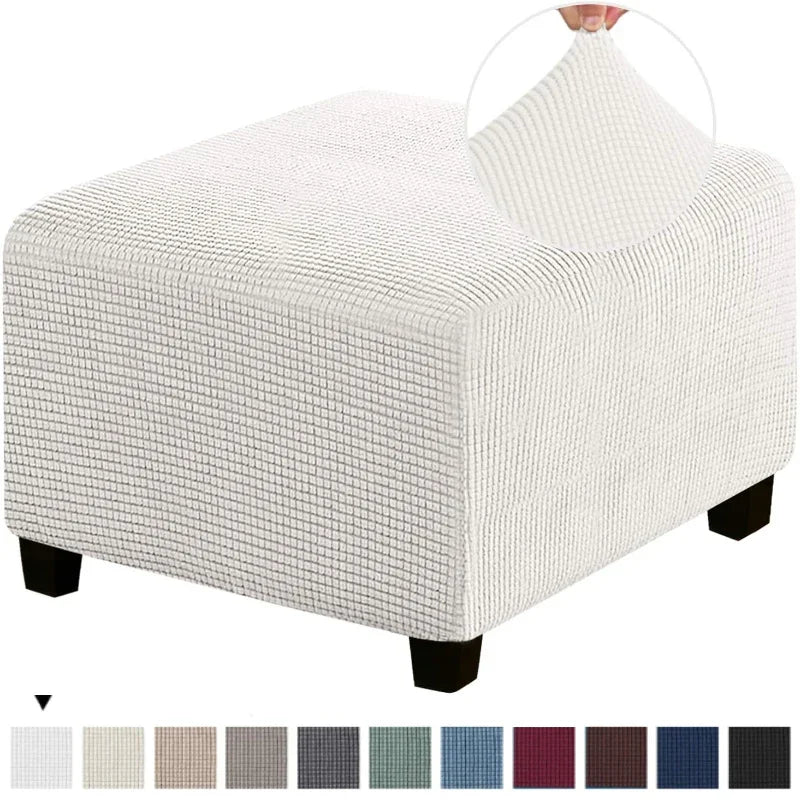 Stretchable Jacquard Footrest Ottoman Cover