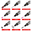 A collection of various hand tools for stone and wood work including cutting, polishing, drilling, and carving tools.