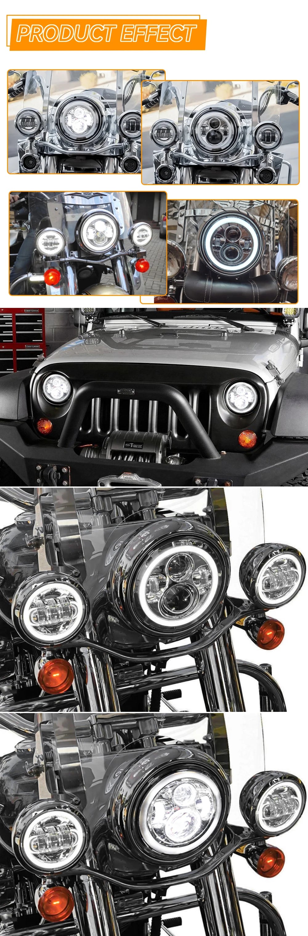 Classic 7 Inch Round LED Motorcycle Headlight