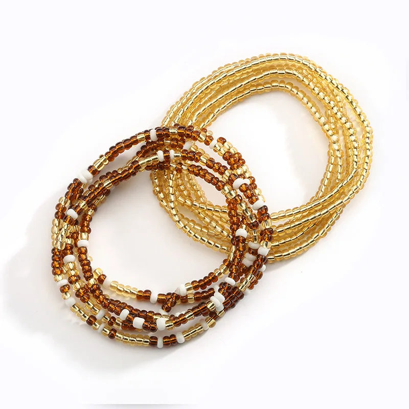 Colorful Elastic Belly Bead Chain Set for Women