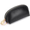 Black PU leather key organizer wallet with a gold zipper pull