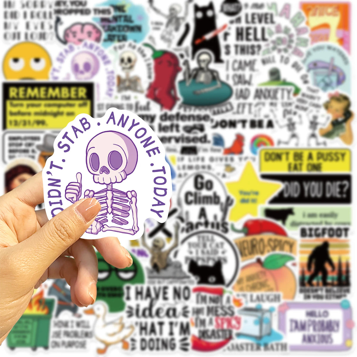 Snarky Meme Sticker Pack – Fun Vinyl Decals for Laptops, Water Bottles & More