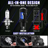 All-in-one design for plug and play LED headlight bulbs with projector lens featuring halogen, LED, and other LED compatibili